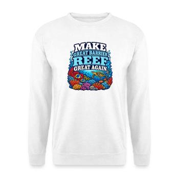 Great Barrier Reef Ozean Wildtierkunst Meereslebewesen - Unisex Pullover - Weiß - Vorne - Alina (178cm) & Michal (187cm)