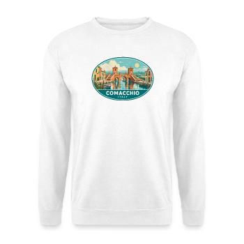 Erleben Sie Comacchio in Italien Vintage Canal Town - Unisex Pullover - Weiß - Vorne - Alina (178cm) & Michal (187cm)