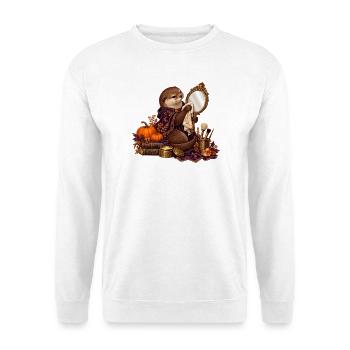 Otter restauriert einen antiken Handspiegel - Unisex Pullover - Weiß - Vorne - Alina (178cm) & Michal (187cm)