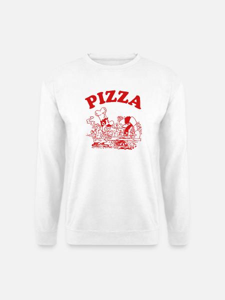 Pizza Pizzabäcker Koch Gastronomie Lustiges Motiv - Unisex Pullover - Weiß