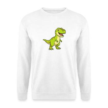 Dino Dinosaurier - Unisex Pullover - Weiß - Vorne - Alina (178cm) & Michal (187cm)