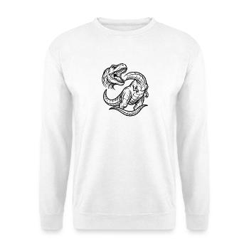 Dino Dinosaurier - Unisex Pullover - Weiß - Vorne - Alina (178cm) & Michal (187cm)