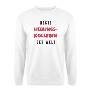 Beste Lieblingskollegin der Welt - Unisex Pullover - Weiß - Vorne - Alina (178cm) & Michal (187cm)