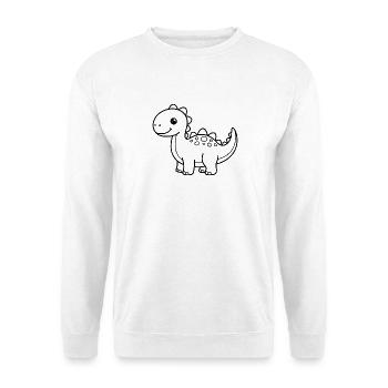 Dino Dinosaurier - Unisex Pullover - Weiß - Vorne - Alina (178cm) & Michal (187cm)