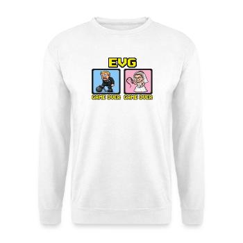 Junggesellenabschied, Junggesellenabschied, Hochzeit - Unisex Pullover - Weiß - Vorne - Alina (178cm) & Michal (187cm)