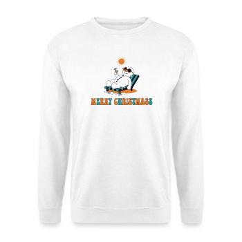Sommer-Weihnachts-Spaß-Lounge - Unisex Pullover - Weiß - Vorne - Alina (178cm) & Michal (187cm)