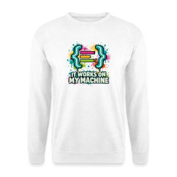 It Works On My Machine - Unisex Pullover - Weiß - Vorne - Alina (178cm) & Michal (187cm)