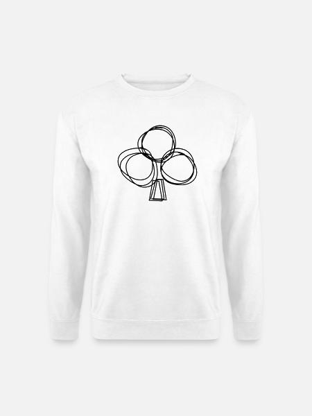 Kreuz Spielkarte handgezeichnet - Unisex Pullover - Weiß