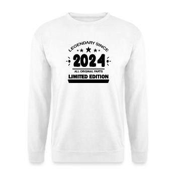 Jahrgang 2024 - Unisex Pullover - Weiß - Vorne - Alina (178cm) & Michal (187cm)