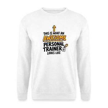 Bester Personal Trainer Fitnesscoach Fitnessstudio Training - Unisex Pullover - Weiß - Vorne - Alina (178cm) & Michal (187cm)