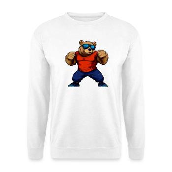 Bär Sport Tier - Unisex Pullover - Weiß - Vorne - Alina (178cm) & Michal (187cm)