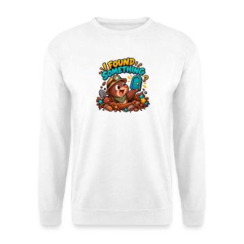 ICH HABE ETWAS GEFUNDEN! - Unisex Pullover - Weiß - Vorne - Alina (178cm) & Michal (187cm)