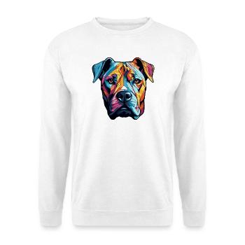  Hundeporträt - Unisex Pullover - Weiß - Vorne - Alina (178cm) & Michal (187cm)