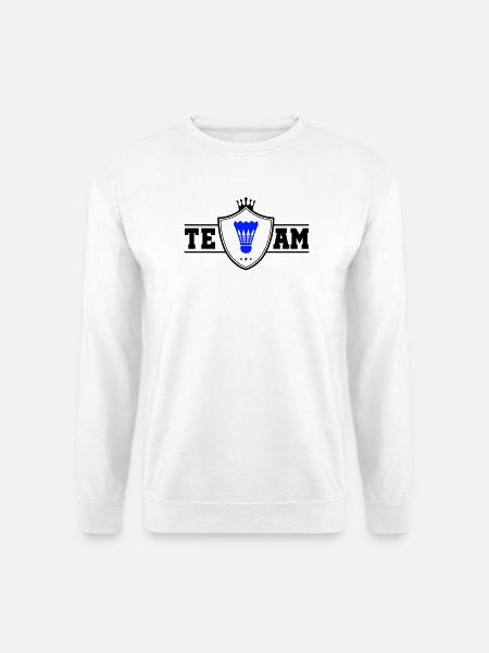 Blauer Badminton-Shuttlecock - Unisex Pullover - Weiß