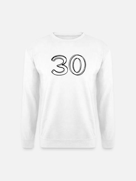 Zahl 30 handgezeichnet - Unisex Pullover - Weiß