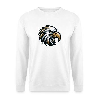 Adler Kopf Vektor Design - Unisex Pullover - Weiß - Vorne - Alina (178cm) & Michal (187cm)