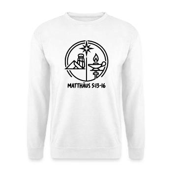 Salz und Licht - Unisex Pullover - Weiß - Vorne - Alina (178cm) & Michal (187cm)