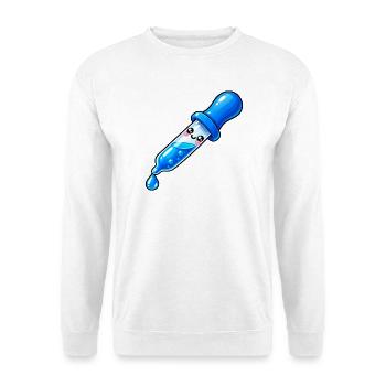 Kawaii Blauer Tropfendropper - Unisex Pullover - Weiß - Vorne - Alina (178cm) & Michal (187cm)