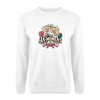 Auf den Ja-Moment - Unisex Pullover - Weiß - Vorne - Alina (178cm) & Michal (187cm)