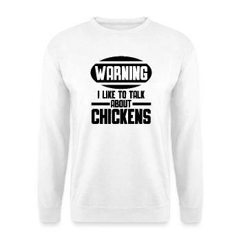 Huhn Spruch Humor - Unisex Pullover - Weiß - Vorne - Alina (178cm) & Michal (187cm)