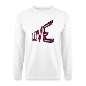 Liebe im Neon-Retro-Stil - Unisex Pullover - Weiß - Vorne - Alina (178cm) & Michal (187cm)