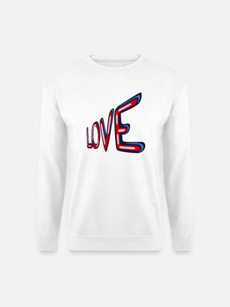 Liebe im Neon-Retro-Stil - Unisex Pullover - Weiß
