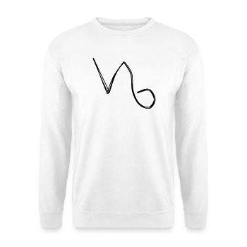 Sternzeichen Steinbock handgezeichnet - Unisex Pullover - Weiß - Vorne - Alina (178cm) & Michal (187cm)