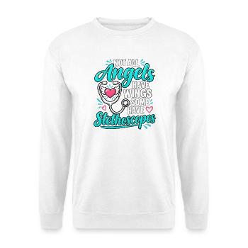 Examinierte Krankenschwester RN Stethoskop Arzt Medizinische Kunst - Unisex Pullover - Weiß - Vorne - Alina (178cm) & Michal (187cm)
