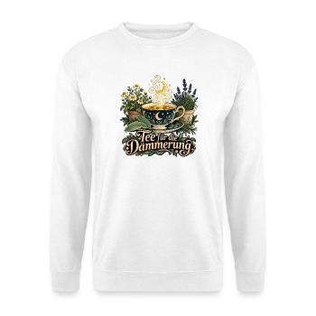Mondtee: Tee für die Dämmerung - Unisex Pullover - Weiß - Vorne - Alina (178cm) & Michal (187cm)