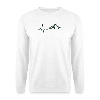 Berg-Heartbeat-Berge - Unisex Pullover - Weiß - Vorne - Alina (178cm) & Michal (187cm)
