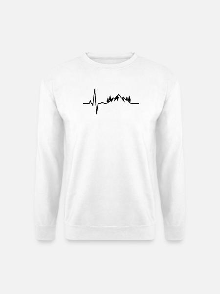 Berg-Heartbeat-Berge - Unisex Pullover - Weiß