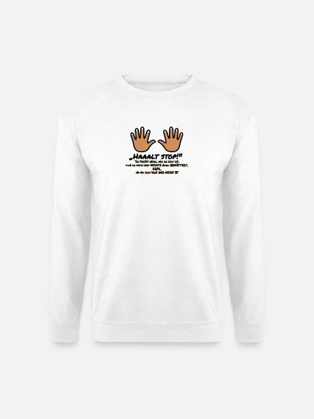 Hände warnen: Ruhe bleibt hier Andreas - Unisex Pullover - Weiß