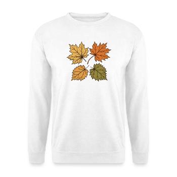 Tanzende Herbstblätter - Unisex Pullover - Weiß - Vorne - Alina (178cm) & Michal (187cm)