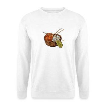 Wollkorb für Herbsttage - Unisex Pullover - Weiß - Vorne - Alina (178cm) & Michal (187cm)