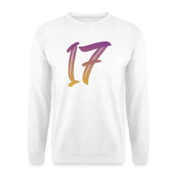 17 - Unisex Pullover - Weiß - Vorne - Alina (178cm) & Michal (187cm)