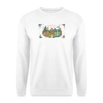 Prehistoric Pals Dino & Friends - Unisex Pullover - Weiß - Vorne - Alina (178cm) & Michal (187cm)