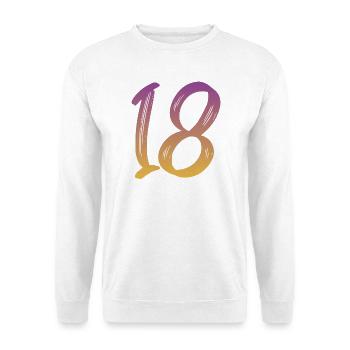 18 - Unisex Pullover - Weiß - Vorne - Alina (178cm) & Michal (187cm)