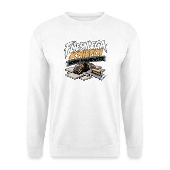 Fliesnlega Kniefoi vorm Haundwerk - Unisex Pullover - Weiß - Vorne - Alina (178cm) & Michal (187cm)