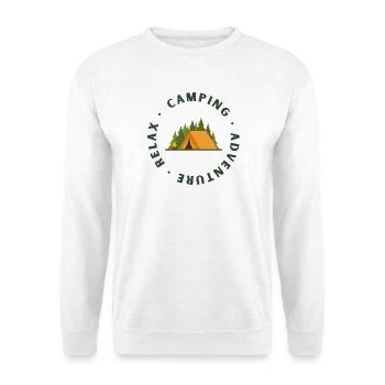 Camping Adventure Circle Logo - Unisex Pullover - Weiß - Vorne - Alina (178cm) & Michal (187cm)