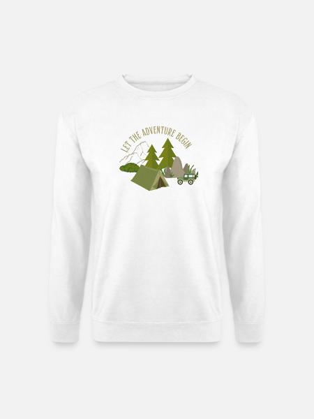 Lasst das Abenteuer beginnen – Camping - Unisex Pullover - Weiß