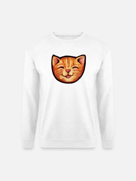Sonnenkat Aquarell Lächeln - Unisex Pullover - Weiß