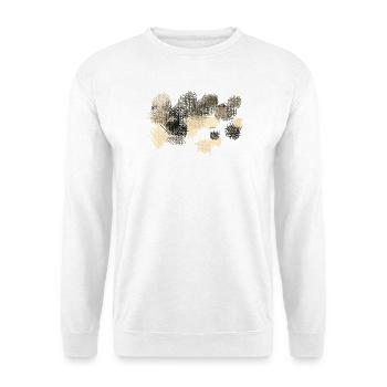 Abstraktes Muster / Vintage Gewebe Stil - Unisex Pullover - Weiß - Vorne - Alina (178cm) & Michal (187cm)