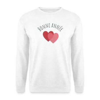 ALLES GUTE ZUM NEUEN JAHR. SILVESTER. BESTE WÜNSCHE - Unisex Pullover - Weiß - Vorne - Alina (178cm) & Michal (187cm)