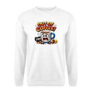 Kaffee an: Weinende Tasse - Unisex Pullover - Weiß - Vorne - Alina (178cm) & Michal (187cm)