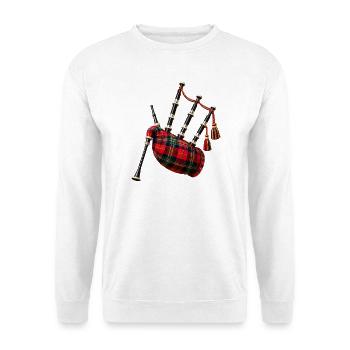 Keltischer Dudelsacktartan - Unisex Pullover - Weiß - Vorne - Alina (178cm) & Michal (187cm)