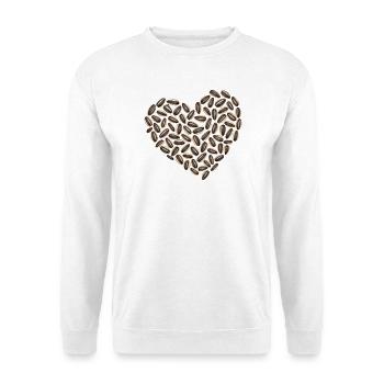 Herz aus Sonnenblumenkernen  - Unisex Pullover - Weiß - Vorne - Alina (178cm) & Michal (187cm)
