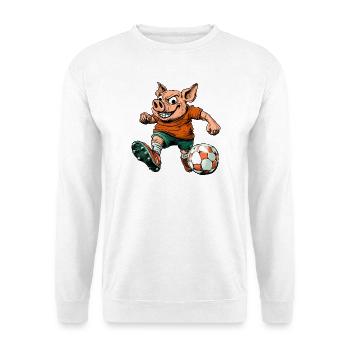 Schweine Fussball - Unisex Pullover - Weiß - Vorne - Alina (178cm) & Michal (187cm)