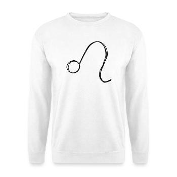 Sternzeichen Löwe handgezeichnet - Unisex Pullover - Weiß - Vorne - Alina (178cm) & Michal (187cm)
