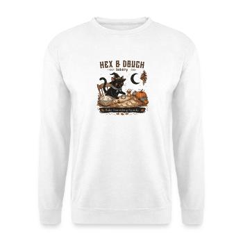 Hex & Dough Backen etwas Unheimliches - Unisex Pullover - Weiß - Vorne - Alina (178cm) & Michal (187cm)