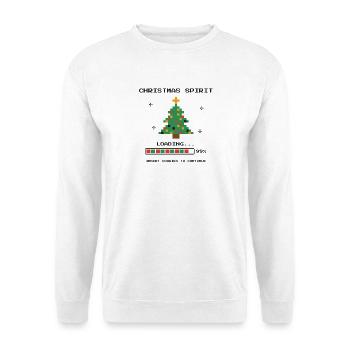 Pixel 8-Bit-Weihnachtsbaum - Unisex Pullover - Weiß - Vorne - Alina (178cm) & Michal (187cm)